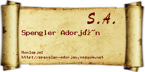 Spengler Adorján névjegykártya